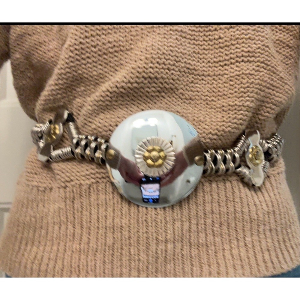 Vintage 1980's Artisan Art to Wear Belt Mixed‎ Metal Cinch Waist Bohemian Korea